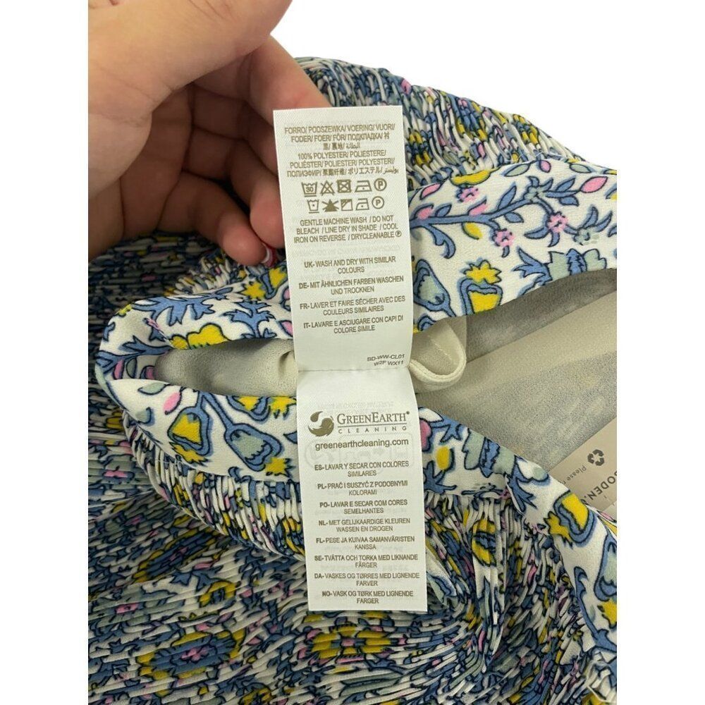 Boden Womens Skirt UK 14 US 10 Mini Multi Floral Print Plisse Layered R0178 NWT - Picture 8 of 11